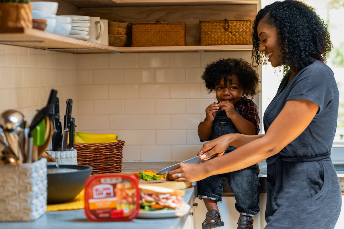Family enjoying a healthy meal together